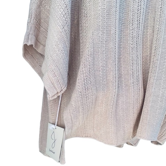 Nwt Joie Linen Blend Textured Knit Open Front Cardigan large beach beige girl - Picture 5 of 7